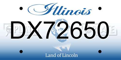 DX72650 Illinois License Plate