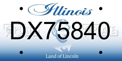 DX75840 Illinois License Plate