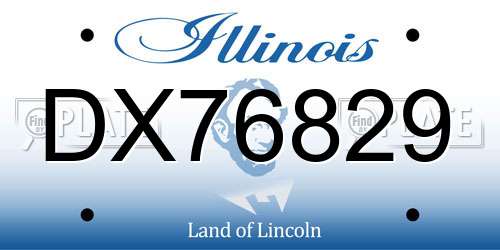 DX76829 Illinois License Plate