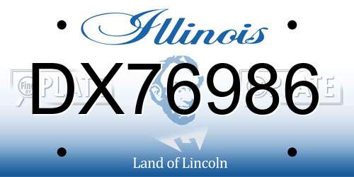 DX76986 Illinois License Plate