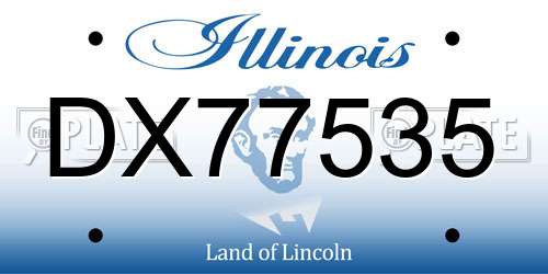 DX77535 Illinois License Plate