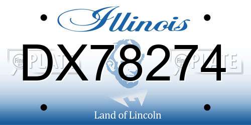 DX78274 Illinois License Plate