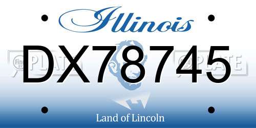 DX78745 Illinois License Plate