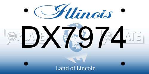 DX7974 Illinois License Plate