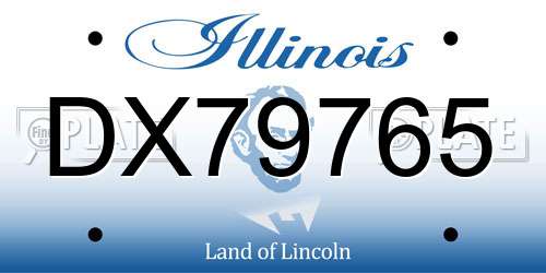 DX79765 Illinois License Plate
