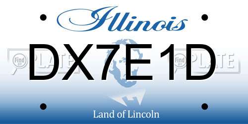 DX7E1D Illinois License Plate