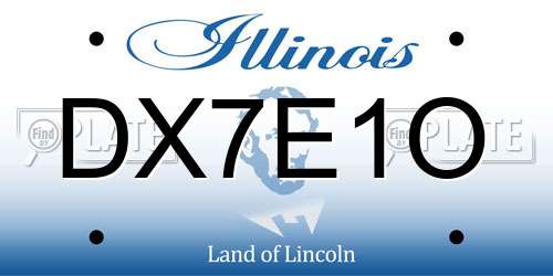 DX7E1O Illinois License Plate