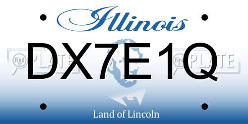 DX7E1Q Illinois License Plate