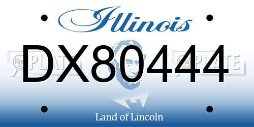 DX80444 Illinois License Plate