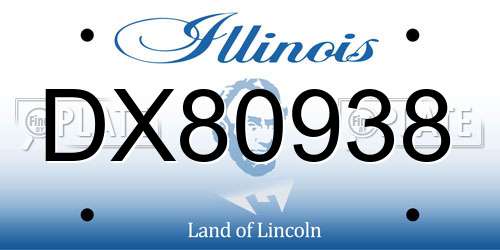 DX80938 Illinois License Plate