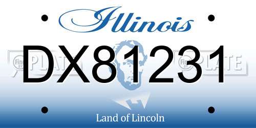 DX81231 Illinois License Plate