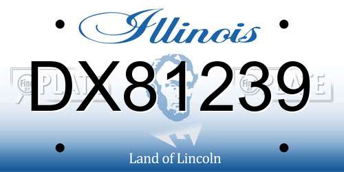 DX81239 Illinois License Plate