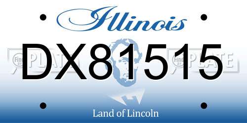 DX81515 Illinois License Plate