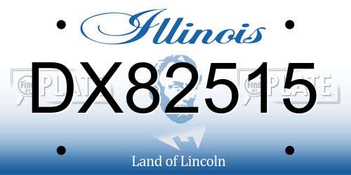 DX82515 Illinois License Plate