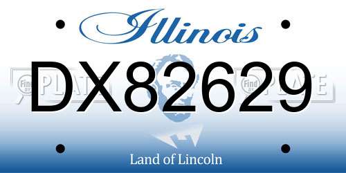 DX82629 Illinois License Plate