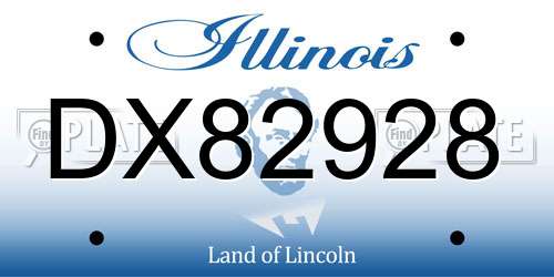 DX82928 Illinois License Plate