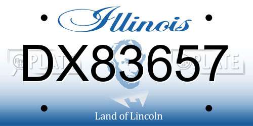 DX83657 Illinois License Plate