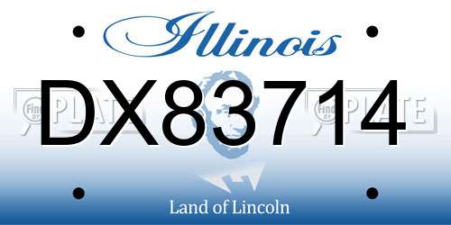 DX83714 Illinois License Plate