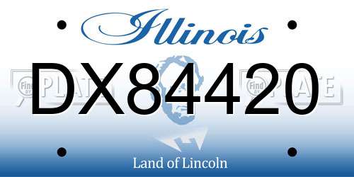 DX84420 Illinois License Plate