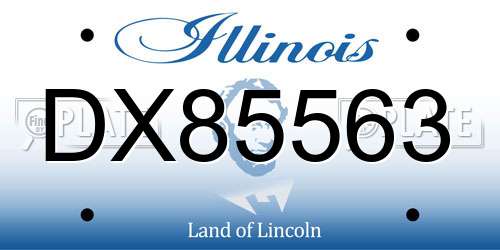 DX85563 Illinois License Plate