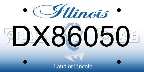 DX86050 Illinois License Plate
