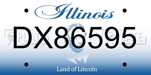 DX86595 Illinois License Plate