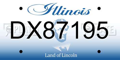 DX87195 Illinois License Plate