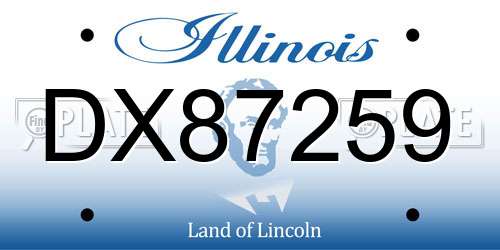 DX87259 Illinois License Plate