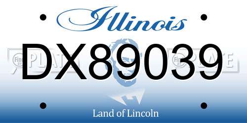 DX89039 Illinois License Plate