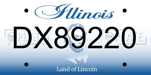 DX89220 Illinois License Plate