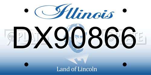 DX90866 Illinois License Plate