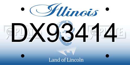 DX93414 Illinois License Plate