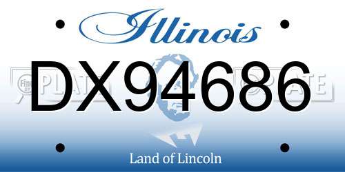 DX94686 Illinois License Plate