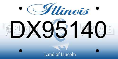 DX95140 Illinois License Plate