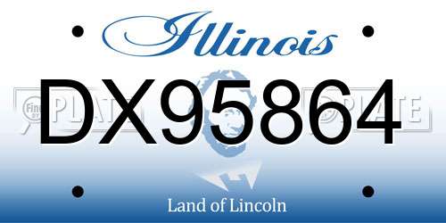 DX95864 Illinois License Plate