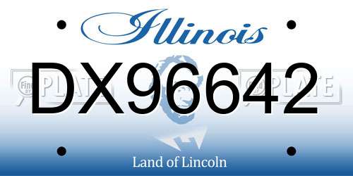 DX96642 Illinois License Plate
