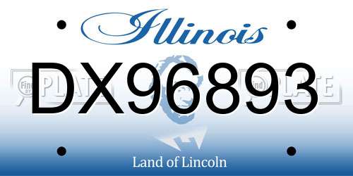 DX96893 Illinois License Plate
