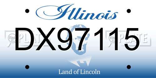 DX97115 Illinois License Plate