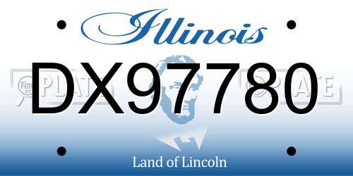 DX97780 Illinois License Plate