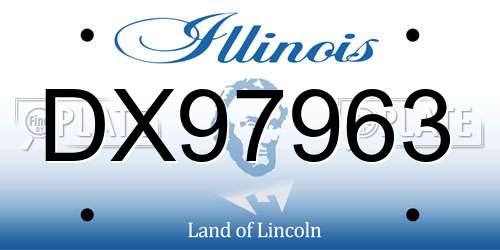 DX97963 Illinois License Plate