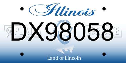 DX98058 Illinois License Plate
