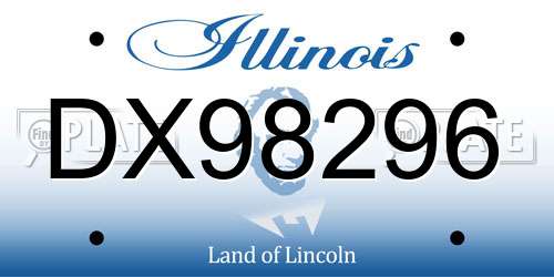 DX98296 Illinois License Plate