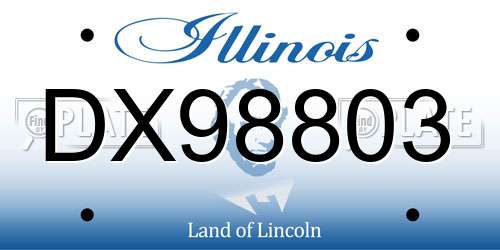 DX98803 Illinois License Plate
