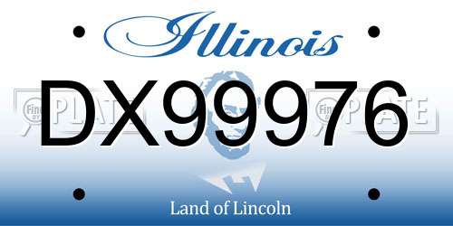 DX99976 Illinois License Plate