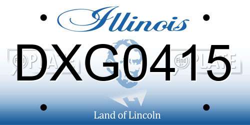 DXG0415 Illinois License Plate