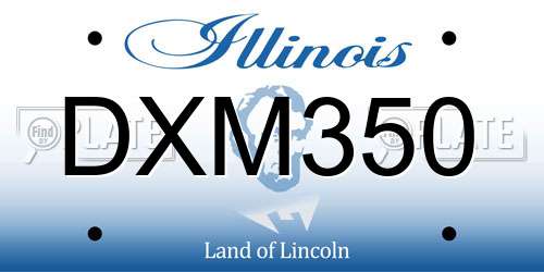 DXM350 Illinois License Plate