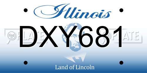 DXY681 Illinois License Plate
