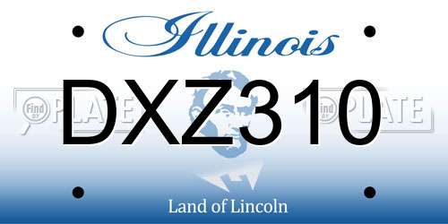 DXZ310 Illinois License Plate