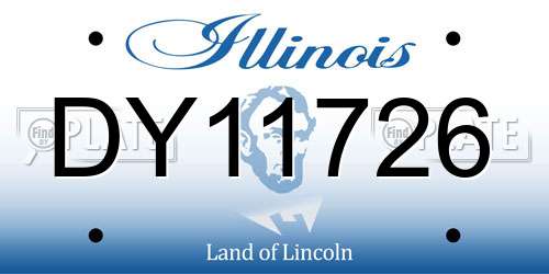 DY11726 Illinois License Plate