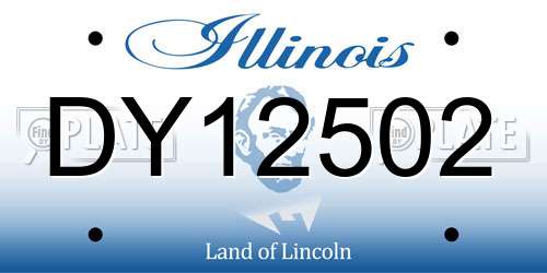 DY12502 Illinois License Plate